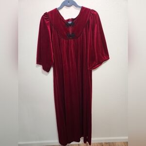 Elegant Red Velvet Nightgown